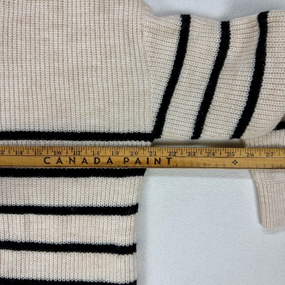 Cleo Oversized Quarter Zip Sweater with Black Stripes - Picture 6 of 8